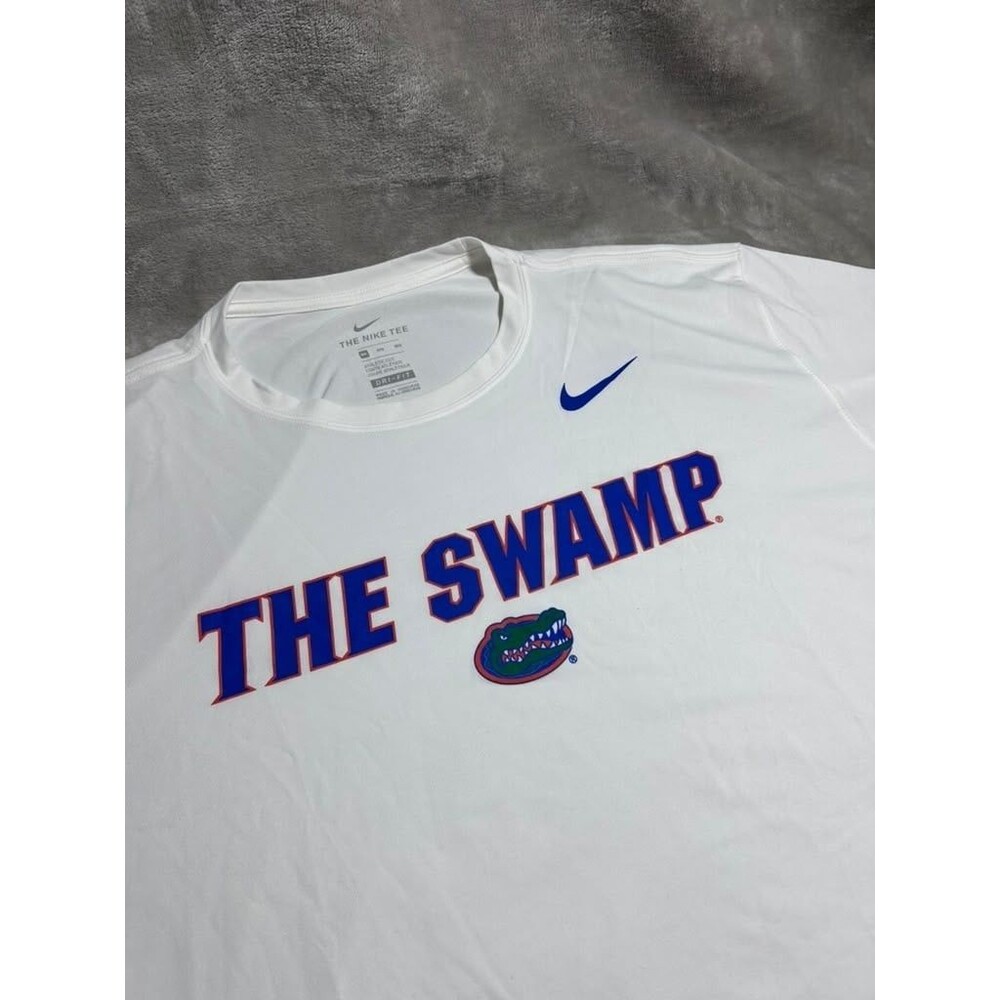 Nike Florida Gators Shirt Men 3XL White Dri-Fit Athletic The Swamp Short Sleeve
